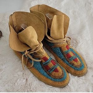 House of Harlow 1960 sz37.5 Beaded Moccasins Booties